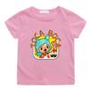 T-shirt per Bambini 100% Cotone Stampa Cartone Animato Toca Boca World Magliette 212Y Carini Ragazze e Ragazzi Manica Corta Bambini Girocollo Top Estivi