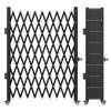 Porte de sécurité pliable simple, H 6-1/2' x L 7-1/2' Porte pliante, Porte de sécurité accordéon en acier, Porte de sécurité extensible flexible, Roulement à 360°