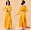 Adult Belly Dance Performance Set - Indian Style, Lantern Sleeve, Coin Skirt Practice Costume