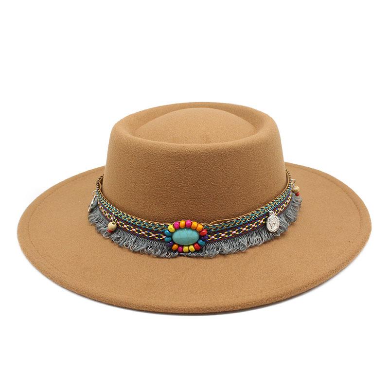 2022 Xiaohongshu Chain Dome Convex Top French Top Hat Style Felt Hat 8.5Cm