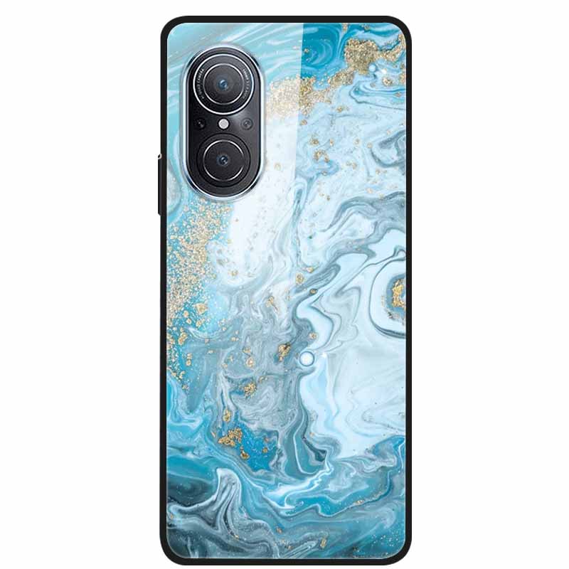 For Huawei Nova 9 10 Case Marble Tempered Glass Cover Hard Back Case For Huawei Nova9 10 SE Capa Nova10 Shockproof Funda Coque