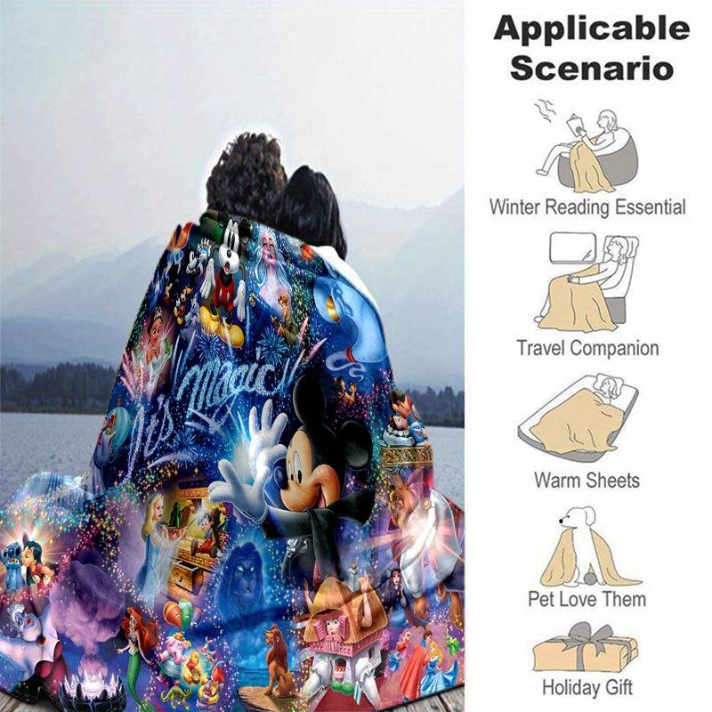 Mickey & Minnie Blanket - Soft, Warm Flannel Throw for Couch, Bed, Travel, Camping | All-Season Cozy Nap Blanket