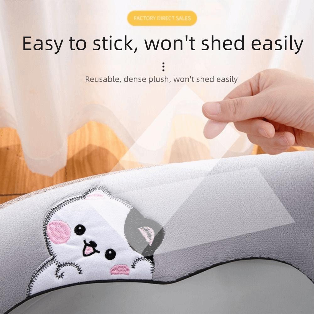 Thickened Toilet Seat Cover Zipper Closure Cartoon Pattern Toilet Mat Cushion Removable Protective Cover Bathroom
