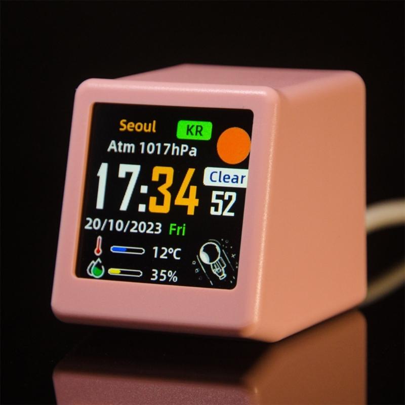 Weather Stations Digital Clock WiFi Desk Clock with Outdoor Temperature Humidity for Home/Office Wireless Clock Gift