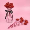 10pcs Reusable Glitter Hearts Stick DIY Flower Bouquet Vase Pick Stick Foam Red Heart Branch Valentine's Day