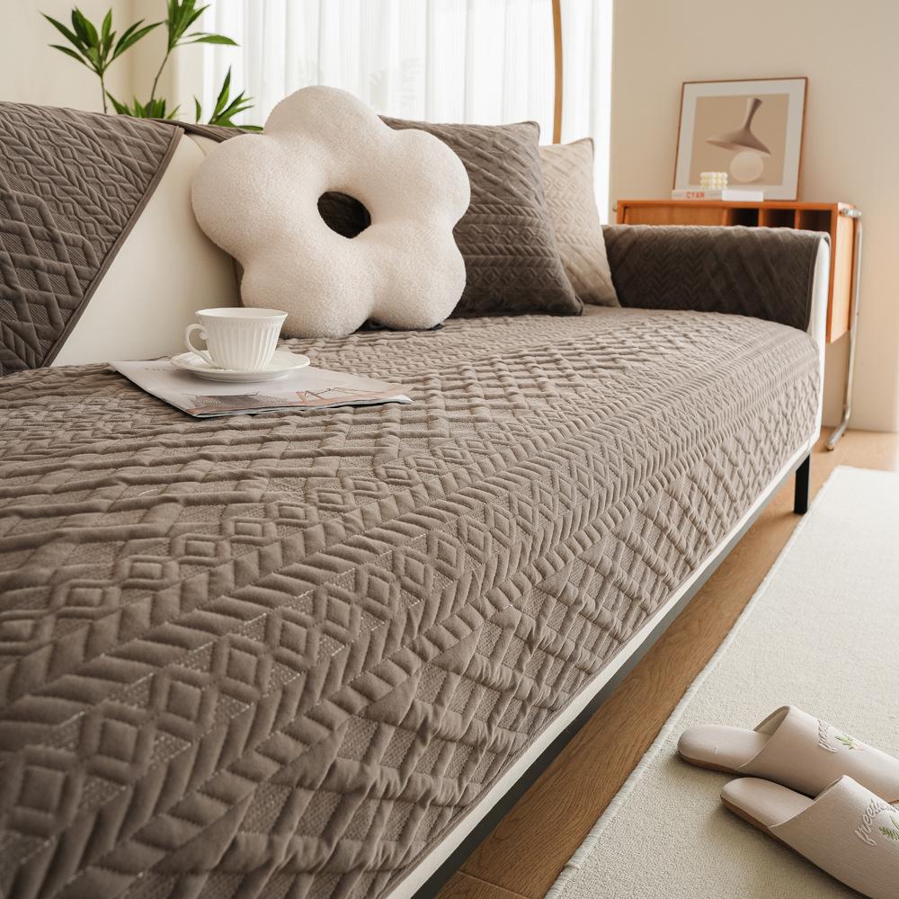 Sofa Cushion Simple Modern Cover Non-Slip Four Seasons Universal Solid Color Sofa Cover Cloth Cushion