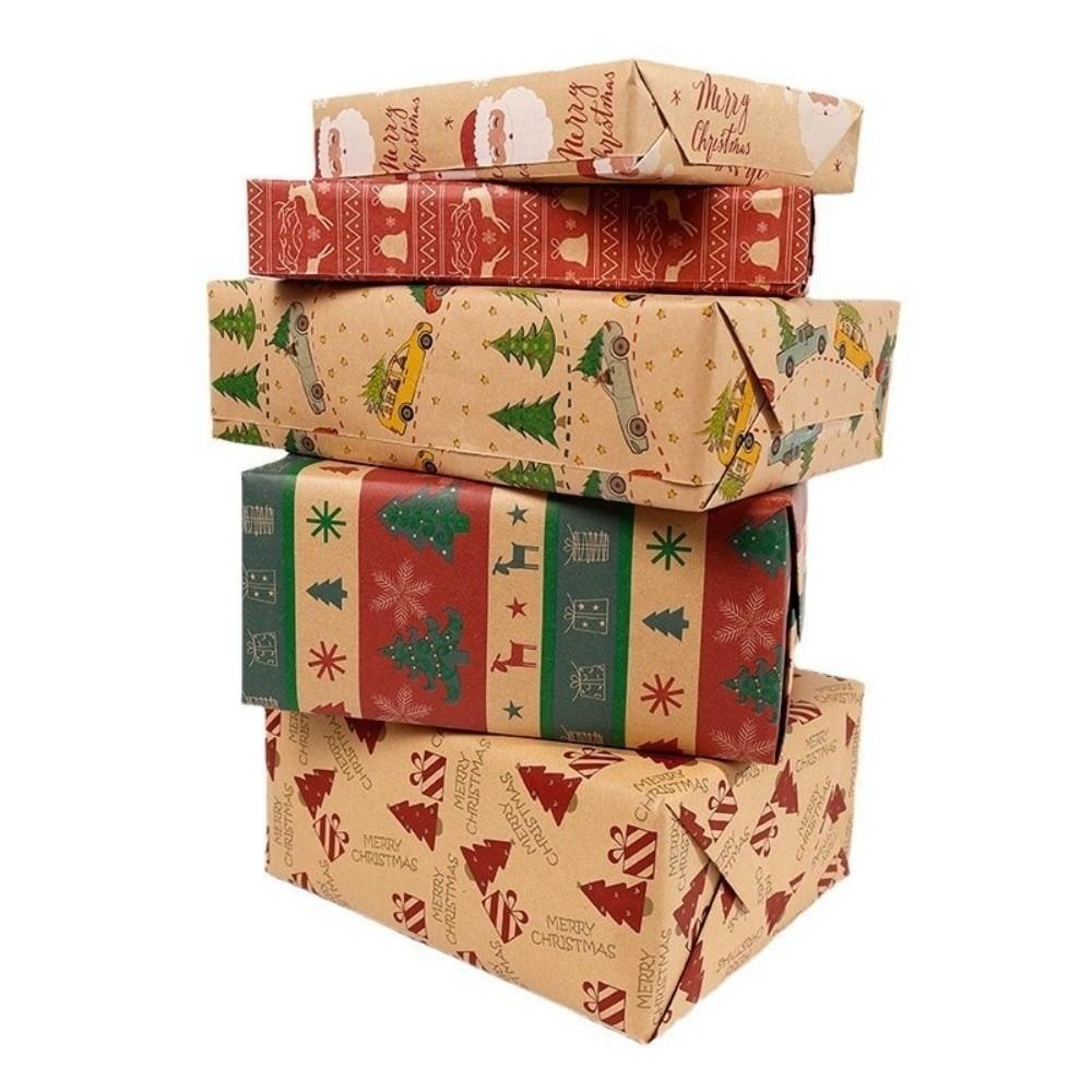 Snowman Gift Wrap Kraft Paper Gift Box Paper Eco-friendly Present Box Packing Xmas