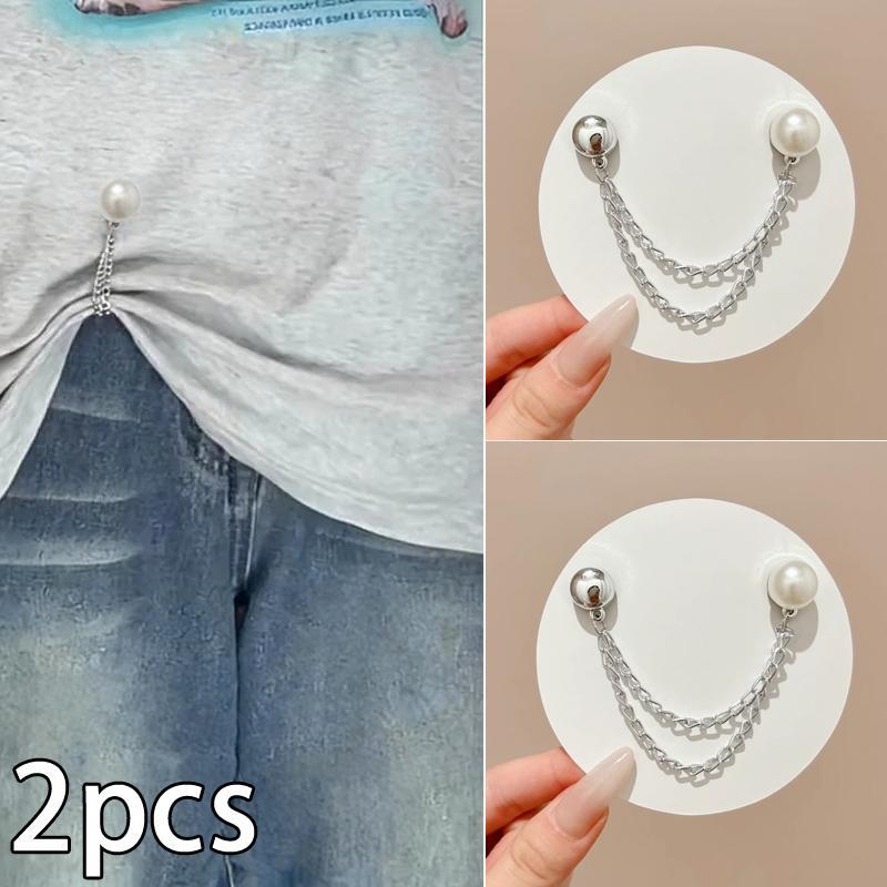 Strong Magnetic Jeans Cuff Clips Anti-Slip Grip Cute Chain Decor Adjustable Trouser Length for Casual Outdoor Walking