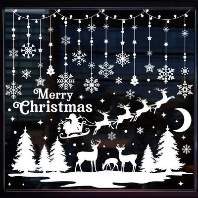 New Christmas Decorations Christmas Window Stickers White Snowflake Window Stickers Window Decoration