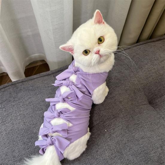 Yousheng Cat Neutering Suit Adjustable Breathable Dogs Recovery Clothes Striped Pet Surgery Recovery Suit Pet