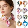 Lightweight Silk Scarf Breathable Printed Neck Scarf Accessory Magnetic Clasp Scarf  Women