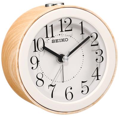 Clock Alarm Clock Analog Light Brown Wood Grain KR504B SEIKO