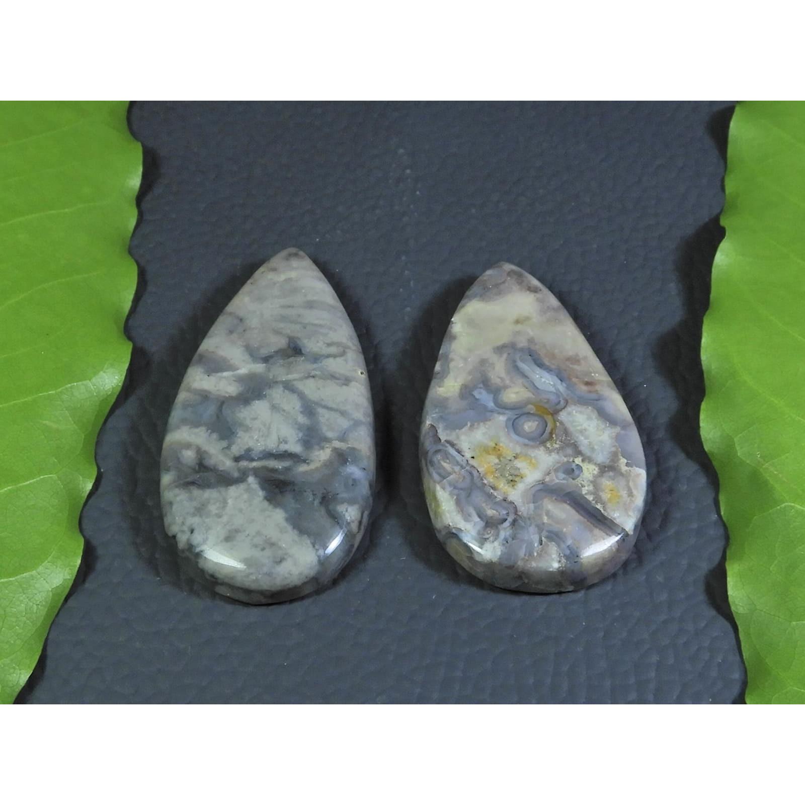 

113Cts. Natural Coffee Bean Jasper Pear Cabochon Loose Gemstone 2 Pcs Lot A-312