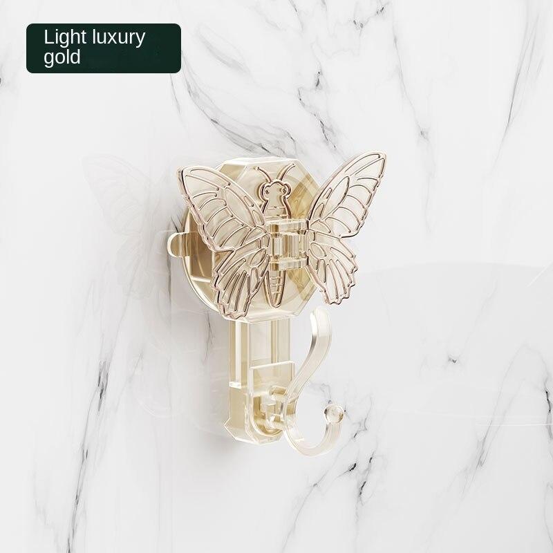 

Крючок-присоска в виде бабочки, креативный липкий крючок, настенные полки для ванной комнаты, многофункциональные неперфорированные полотенца для ванной комнаты и кухни золотой