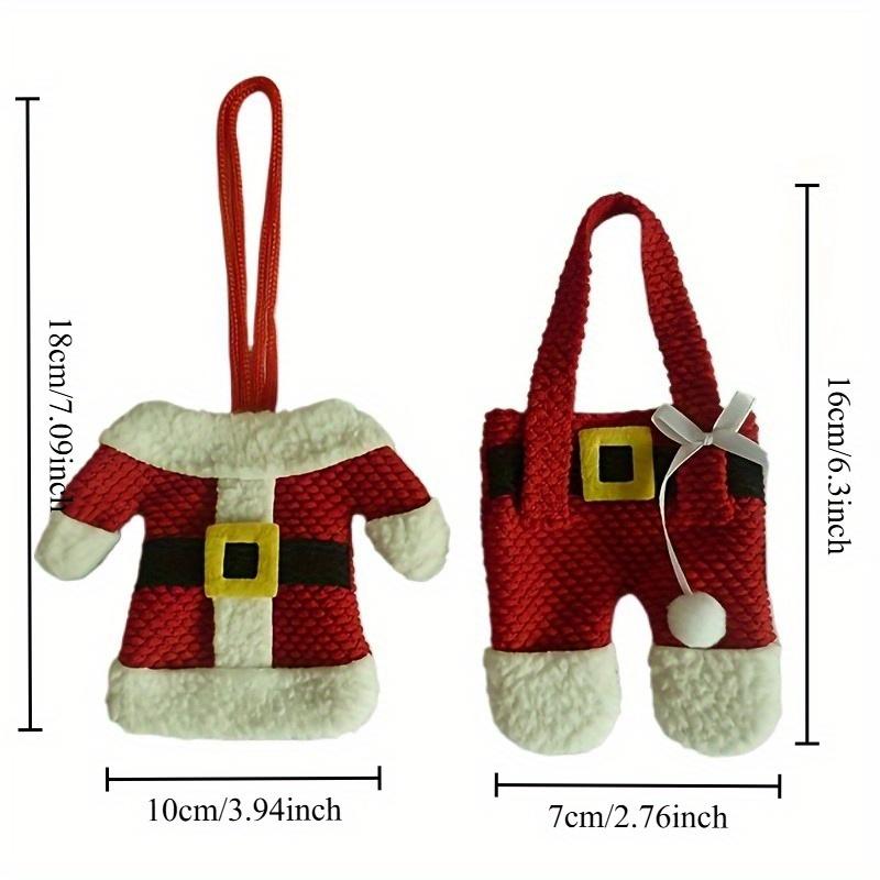 6pcs Christmas Cutlery Rack Pocket Set, Santa Set Spoon Knife and Fork Bag, Table Decoration, Christmas Silverware Rack