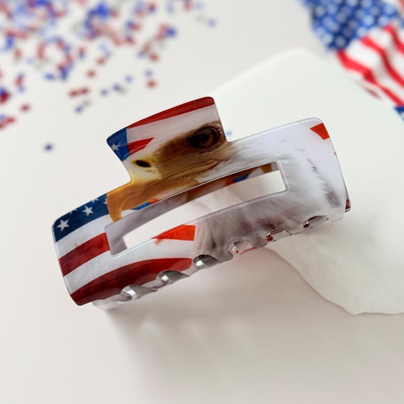 

Usa Flag Heart Star Hair Claw Clips Patriotic Acrylic Hair Claws For Women Girls Independence Day Party Daily Hair Accessories A4