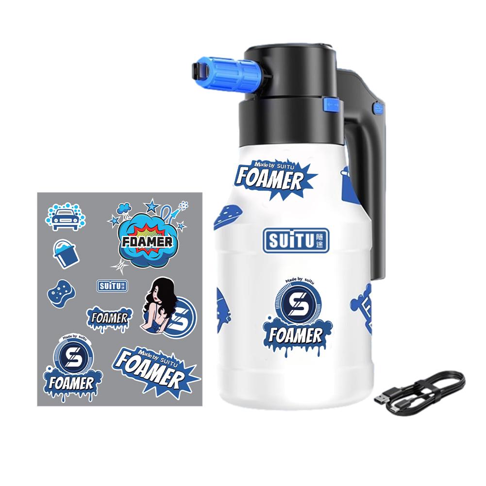 1.5L Electric Car Wash Foam Sprayer Watering Can USB Rechargeable Car Wash 2600mAh Lithium Battery Foam Car Cleaning Tool
