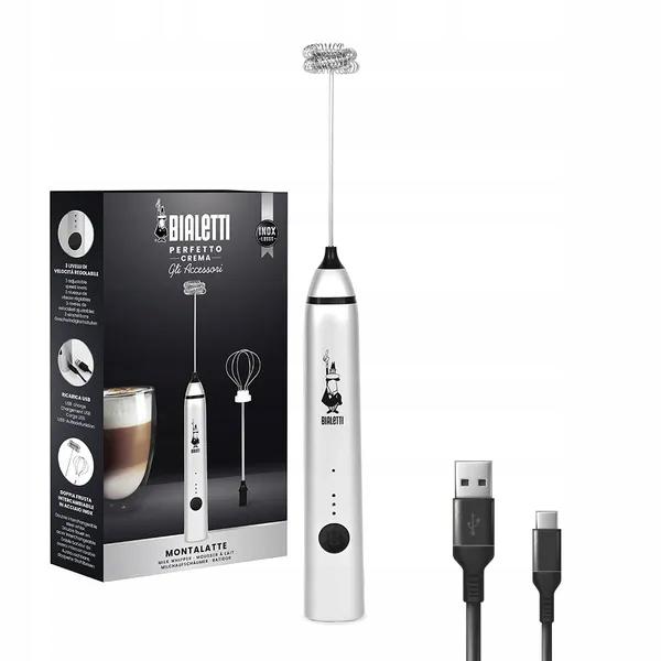 Bialetti Whipper, 3-stufig verstellbar, Doppelquirls, USB-Aufladung, Edelstahl - Bild 4