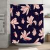 Luxury Pink Flower Printed Shower Curtain Waterproof Bath Mat Home Decor Collection