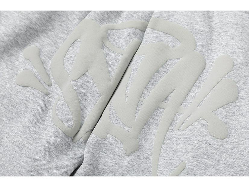 Synaworld Męski Hip Hop Streetwear Bluza z kapturem z okrągłym dekoltem i pluszowym podszyciem & Luźny komplet sportowy