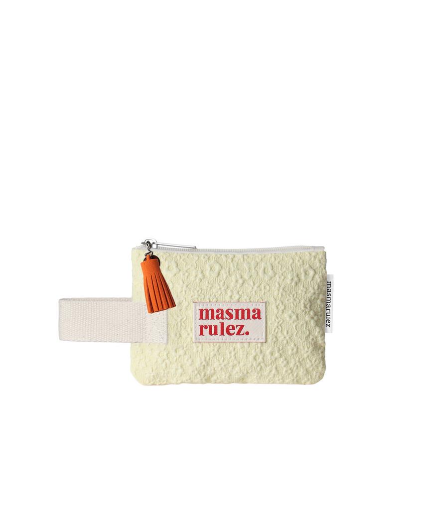 Masmarulez Mini Strap Pouch_Embo Flower Cream Lemon