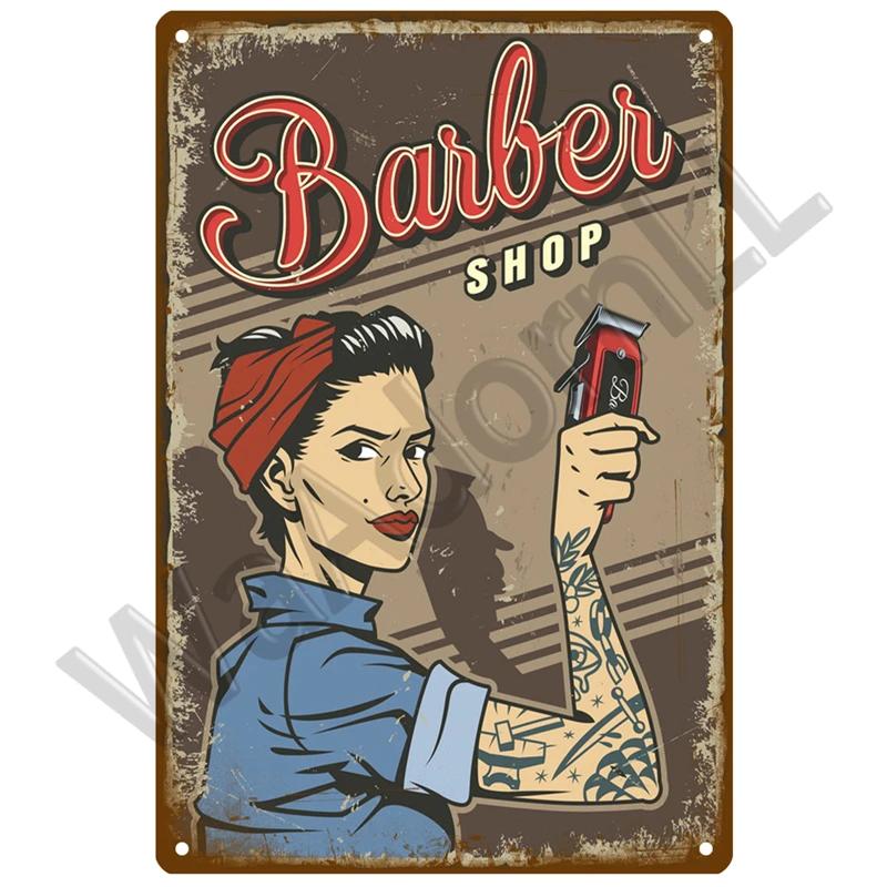 Barber Shop Retro Pub Bar Decoration Tin Sign Shabby Chic Home Decor Plaque Metal Sign Wall Poster Vintage Decor Art Vintage