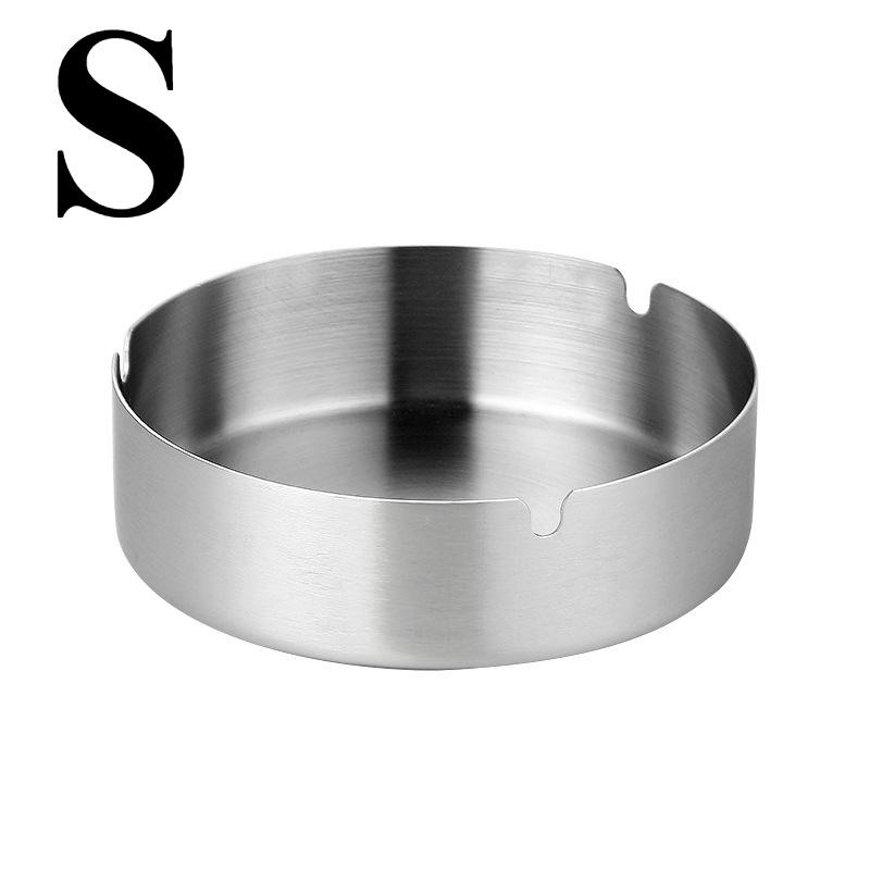 1pc 14cm Car Windproof Stainless Steel Ashtray U-Shaped Groove Thick And Durable Placed Steadily Drop Resistant Easy To Clean