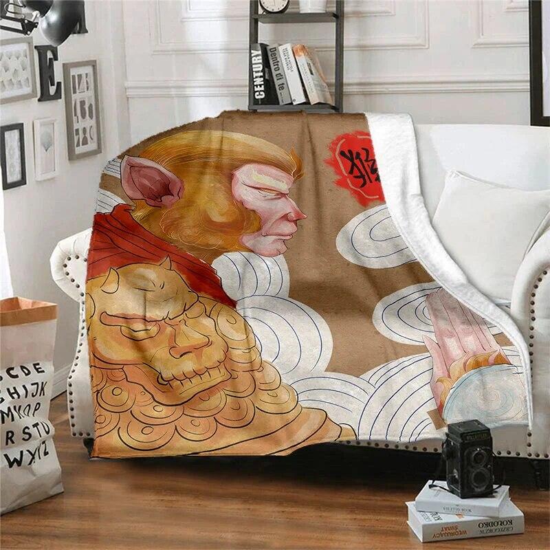 Twelve Chinese Zodiac Signs Pattern Printing Manta Sofa Bed Cover Soft  Blanket Plaid Soft Warm Flannel Throw Blankets Fans Gif