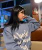 BLOND9 Slogan Round Knit Sweater_Alice Blue (Type B)