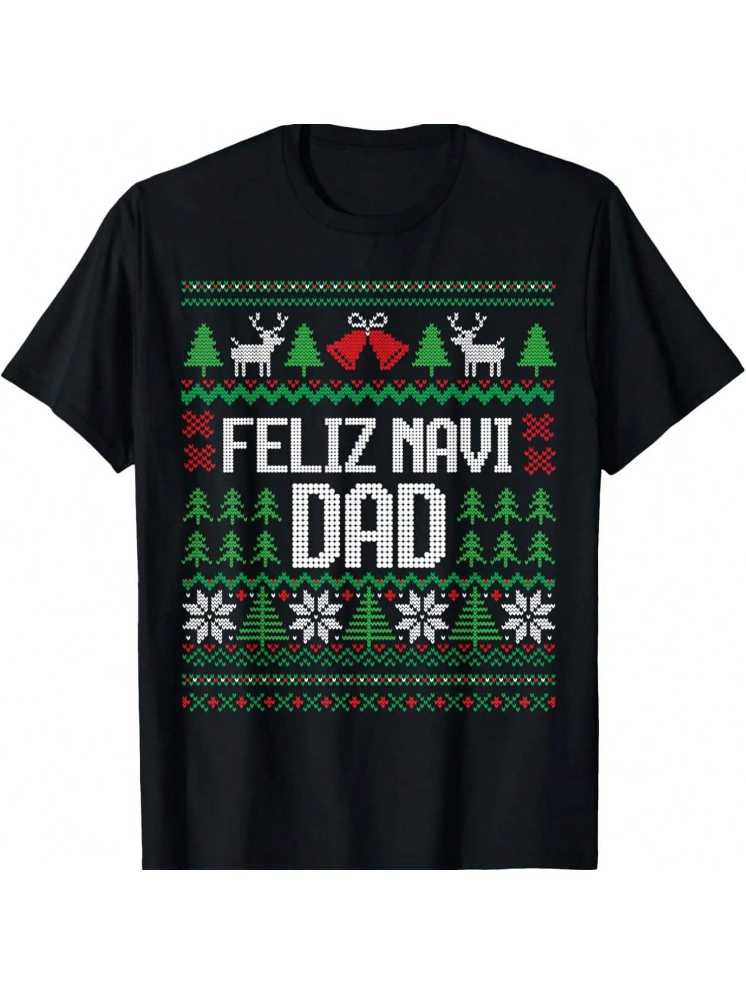 Смешная Рождественская Футболка Feliz Navi Dad с Уродливым Свитером S разноцветный