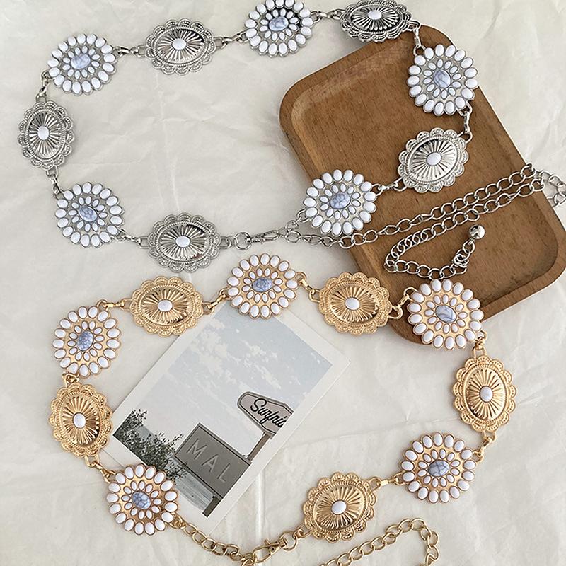 Retro Versatile Ethnic Style Metal Bohemian Waist Chain Belt For Women Fashion Waist Seal Body Decor Accessories