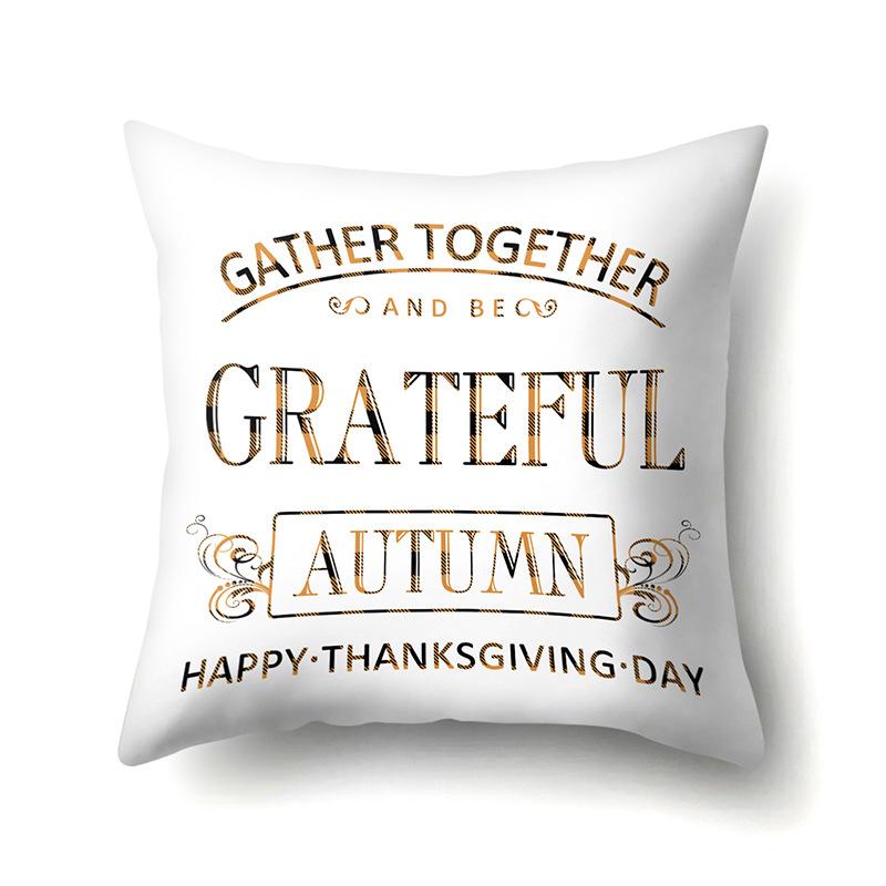 Thanksgiving Pillowcase Blessing Maple Leaf Pumpkin Sofa Cushion Cover Office Home Living Room Pillowcase