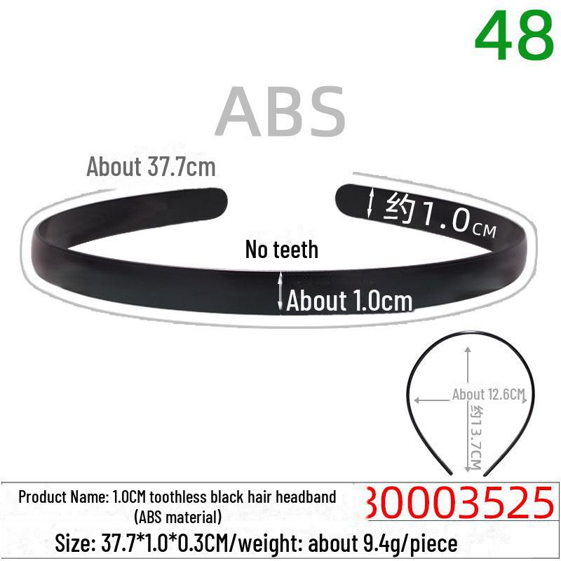 Handmade 2.5CM Toothless Black Hairband - PS Material Hair Accessory