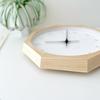 KATOMOKU Muku Clock 7 Natural Octagonal Wall Clock with Continuous Second Diameter km-60NARC8 Hand, 30.0cm (Radio-Controlled Clock)