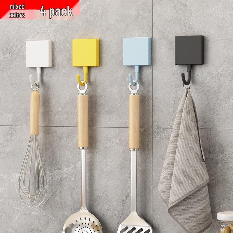 Multi-Functional Wall-Mounted Strong Adhesive Hook for Doors, Hallways, Bathrooms & Kitchens - Punch-Free Installation