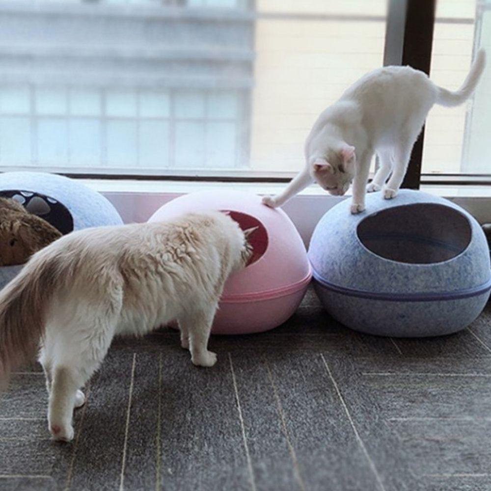 Matte Haustierhaus mit Kissen Zwingerhöhle Winterfilz Katzenbetten Katzenbett Kleines Hundehaus Kätzchenkissen