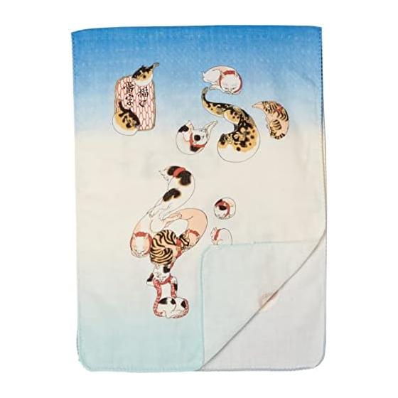 Japanese Goods Kyoto Souvenir Ukiyo-e Tenugui Double Gauze Tenugui Octopus and Pufferfish (Kuniyoshi) Approx. 32x89cm
