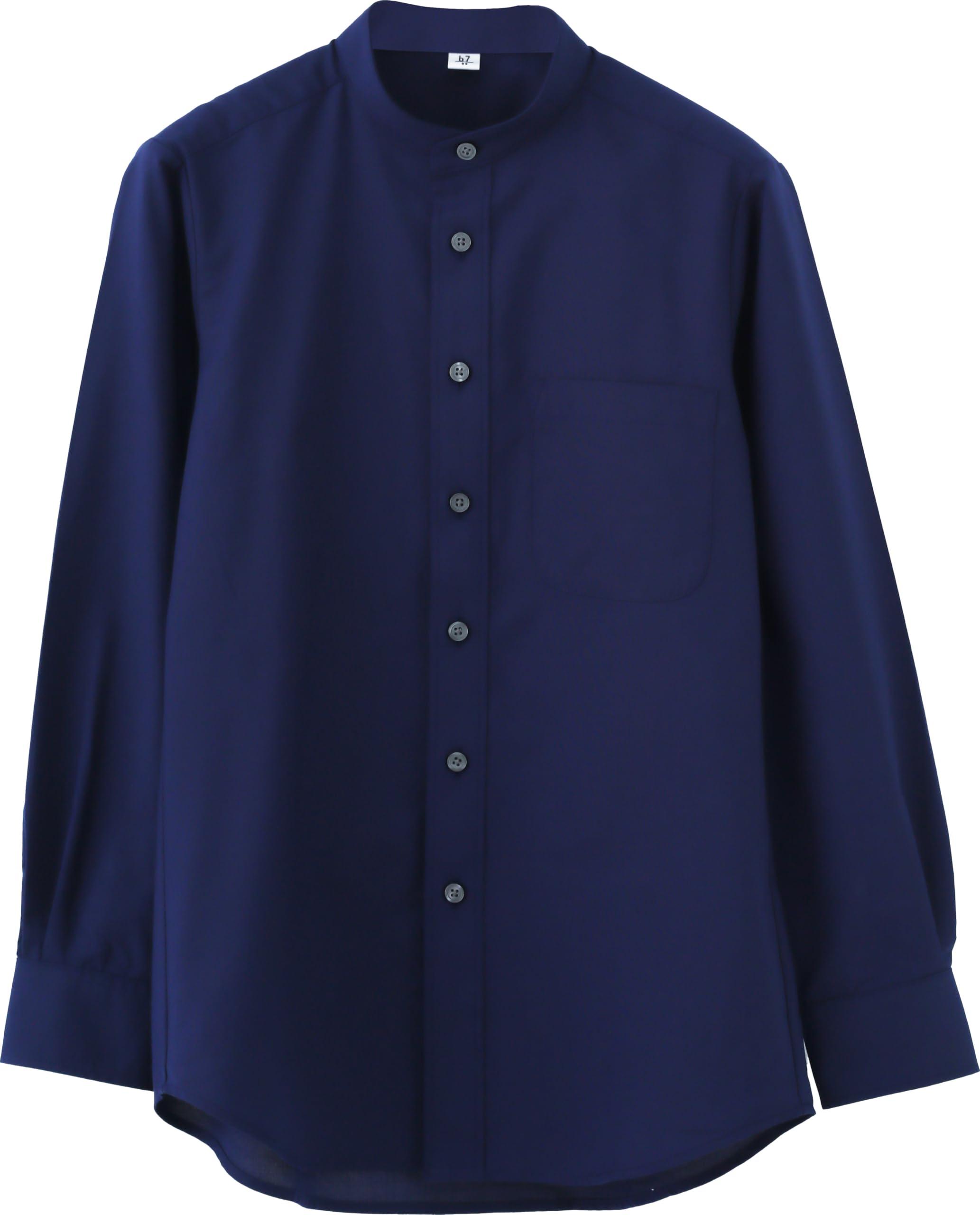 

Seven Uniform GH7021-1 Рубашка Оксфорд с длинным рукавом и воротником-стойкой, темно-синяя, размер 5L