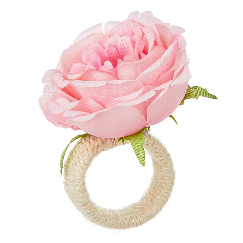 2 Pcs Flower Napkin Rings Rose/Peony Napkin Holder Handicraft Flower Napkin Rings Wedding Table Decoration for Birthday Party