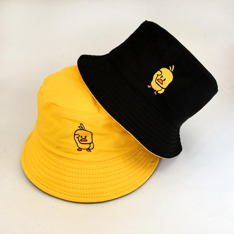 Pălărie de pescar unisex, față-verso, pentru primăvară/vară, cu broderie chinezească - Stil trendy Harajuku, Protecție solară pentru exterior.
