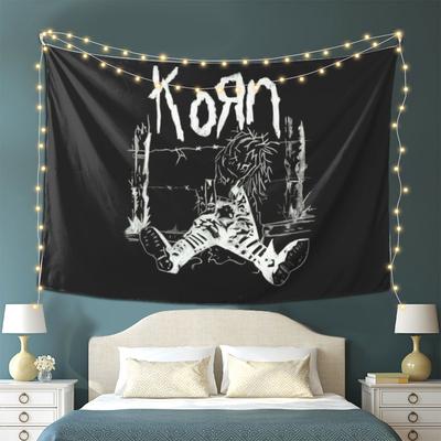 Korn Rock Music Tapestry Wall Hanging Aesthetic Home Decor Tapestries for Dorm Room
