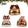 Winter Seasonal Home Decor Christmas House Aroma Diffuser with Warm LED Light for Holiday Decor, Aromatherapy Mist Humidifier Essential Oil