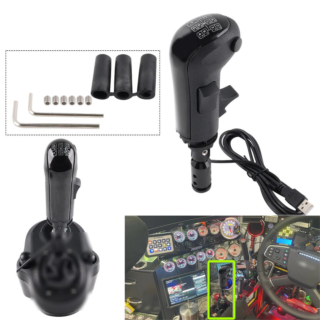 Linkshandige USB Truck Simulator Schakelknop voor Amerikaanse ATS & ETS2 voor Logitech G29 G920 G923 Handgeschakelde Versnellingsbak Thrustmaster TH8A Versnellingsbak