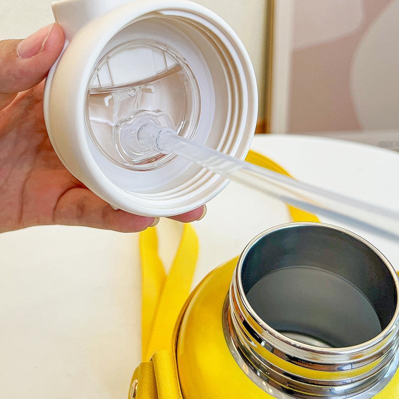 Víceúčelový přenosný termoska 400ml Vakuové termosky Přenosná nerezová termoska Láhev na vodu Cestovní hrnek na čaj Kancelářská termoska