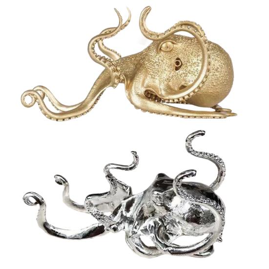 Oktopus Handyhalter Retro Metall Oktopus Handy Ständer Multifunktionaler Schreibtisch Stifthalter Sammlerstück Tier Skulptur für Schreibtisch Dekoration