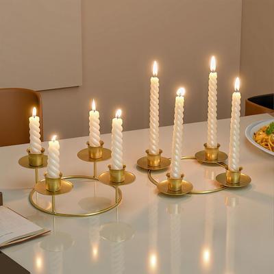 Gold Candle Holders Modern Gold Table Centerpieces Advent Wreath Candle Stick Holders For Home Kitchen Living Room Bedroom