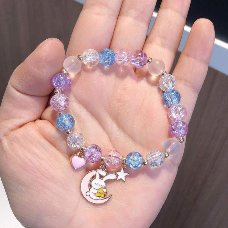 Crystal Bracelet Alloy Colored Beaded Bracelet Student Friendship Fashion Bracelet Bead Glass Hot Selling New Cartoon