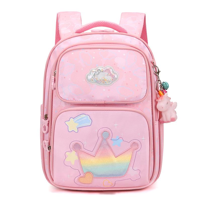 

School BagsPrimary school grades 5-6 trendy fashion foreign lightweight weight weight reduction outdoor leisure cute children s backpack рожевий