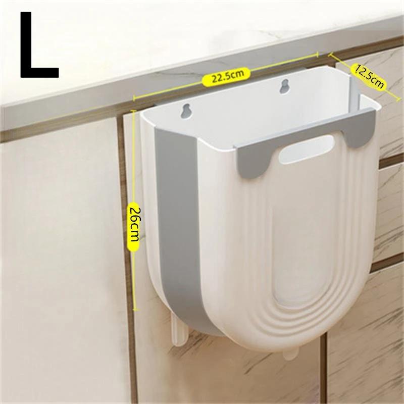 S/L Kitchen Folding Hanging Trash Can Home Bathroom Cabinet Wall Mounted Trash Can Kitchen Accessories DROPSHIPPING