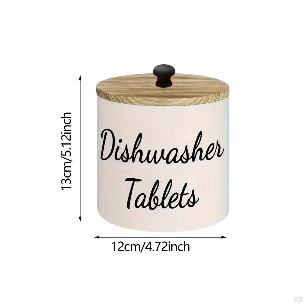 Dishwasher Capsule Container Dustproof Case Versatile with Lid Wooden Desk Organizer